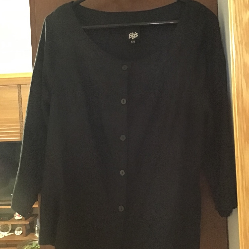 Black Linen Blouse